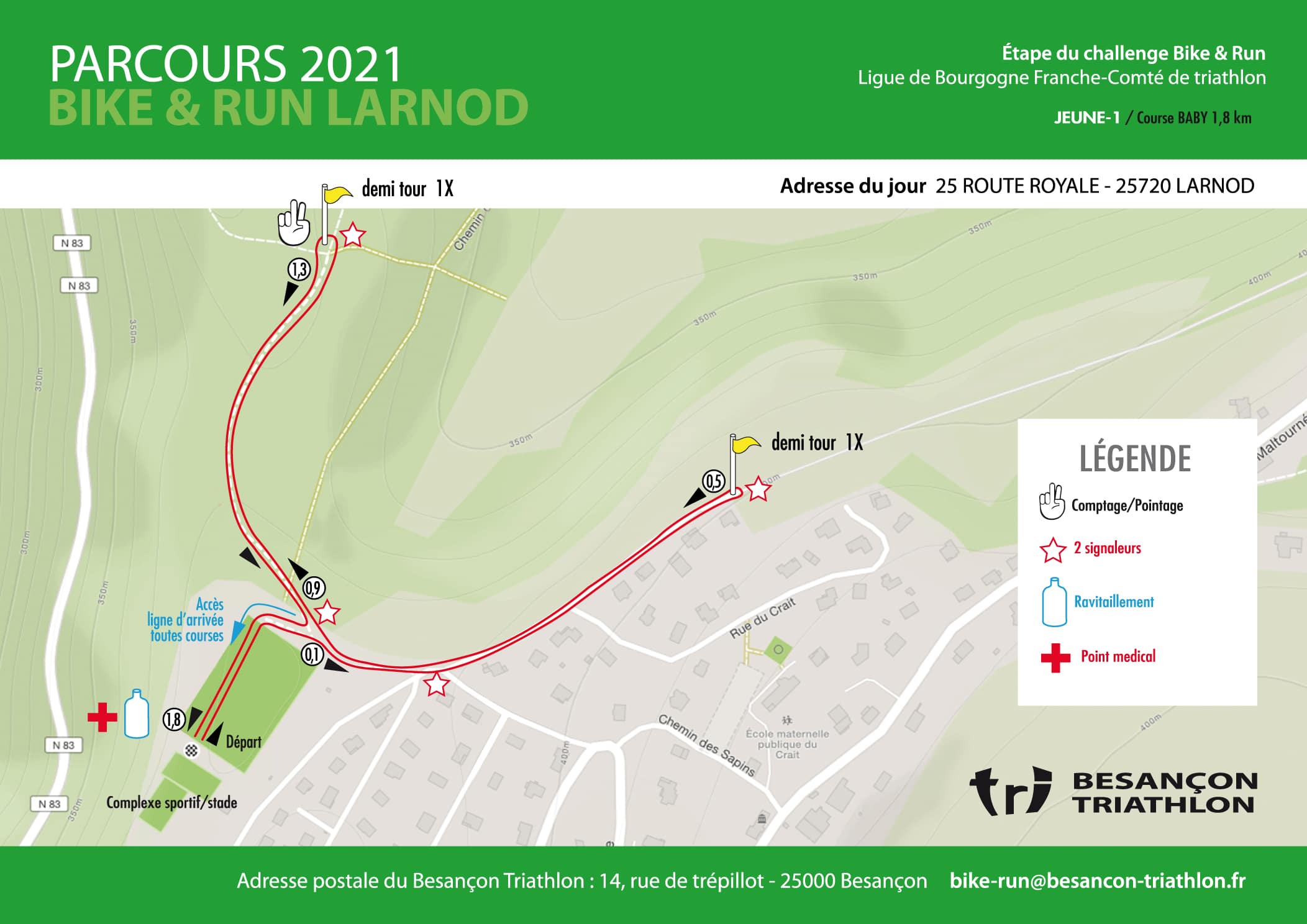 Parcours Jeunes 1 Course Baby Bike Run Larnod